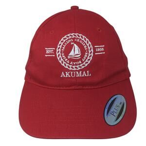 Est. 1958 Akumal Sailing Cruises Baseball Cap Red One Size Adjustable Plus dKps